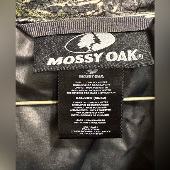 Mossy Oak Insulated Camo Vest | Full Zip | Size 2XL | Hunting / Outdoor - Picture 2 of 3